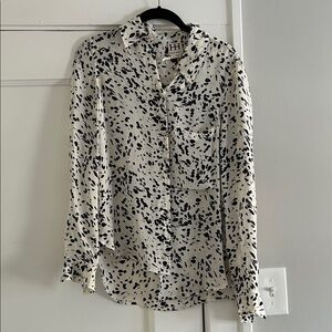 Haute Hippie Black and White Button Down Shirt